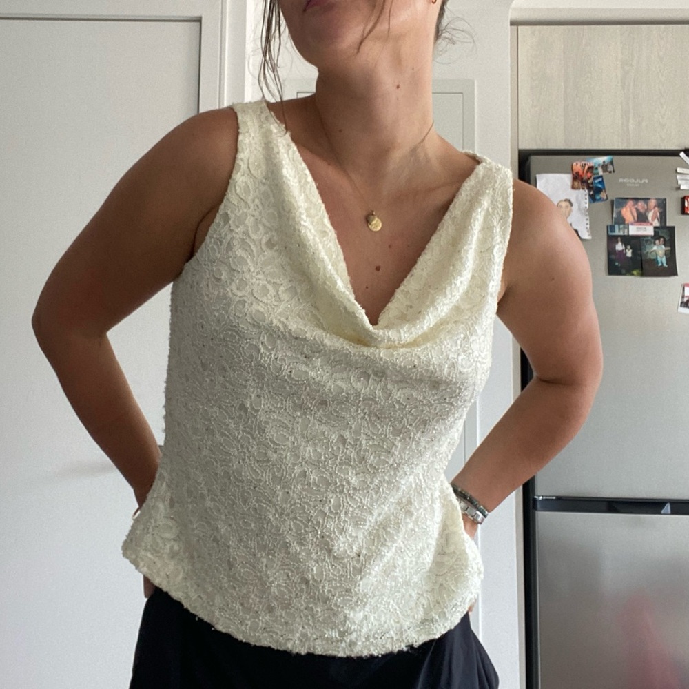 Metaphor Cream Lace Tank Top